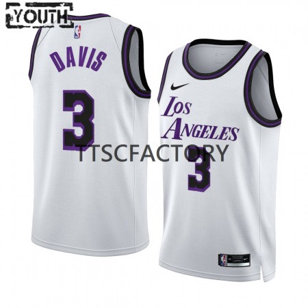 Dres Los Angeles Lakers Anthony Davis 3 Nike 2022-23 City Edition Bijela Swingman - Dječji